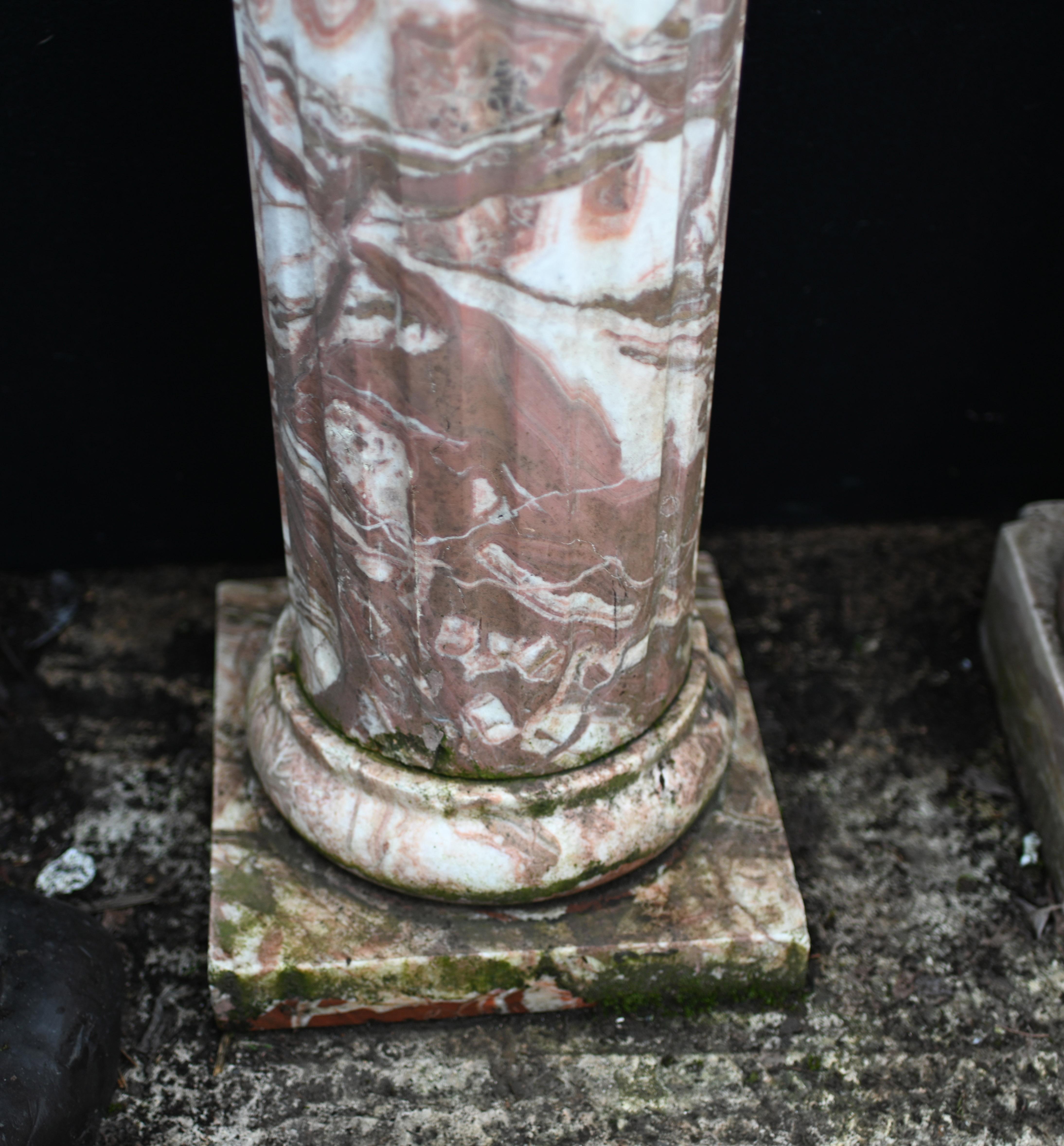 Late 20th Century Grand Tour Marble Column Pedestal Stand