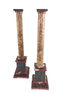 Grand Tour Marble Columns, a Pair