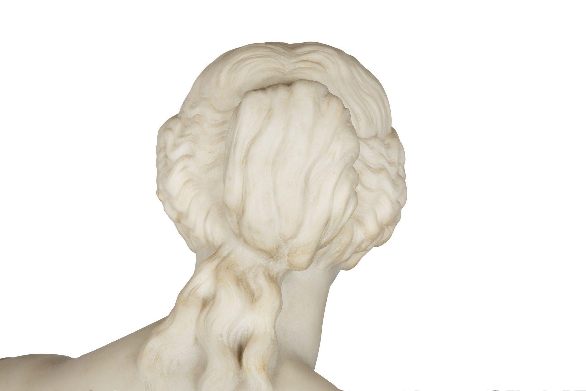 Statua di scultura in marmo Grand Tour Busto di Venere di Milo dopo l'Antico in vendita 5