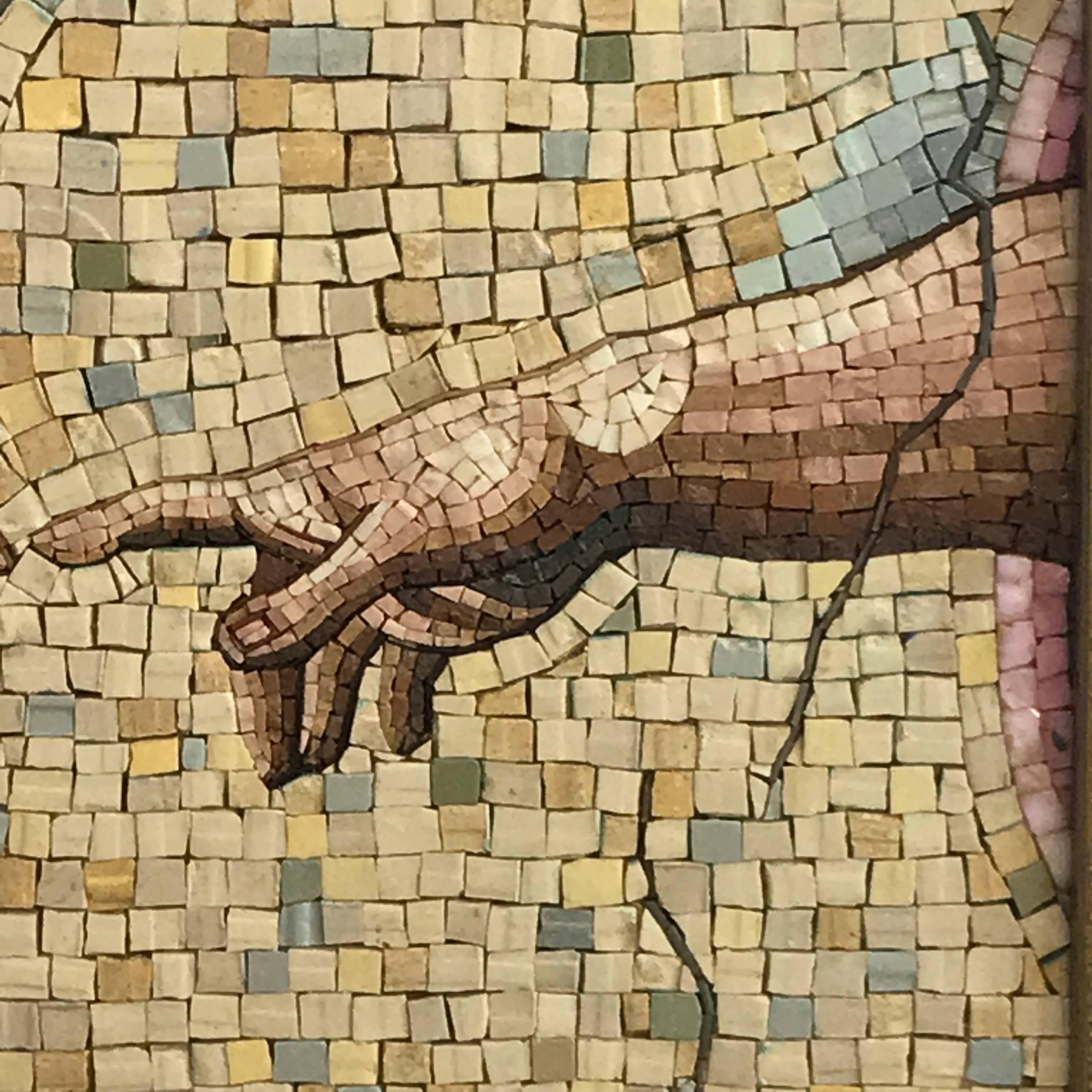 Grand Tour Micro Mosaic Detail of Michelangelo's Creazione di Adamo In Excellent Condition In West Palm Beach, FL