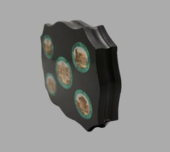 Grand Tour Micro Mosaic Paperweight Depicting 5 Ancient Roman Monuments