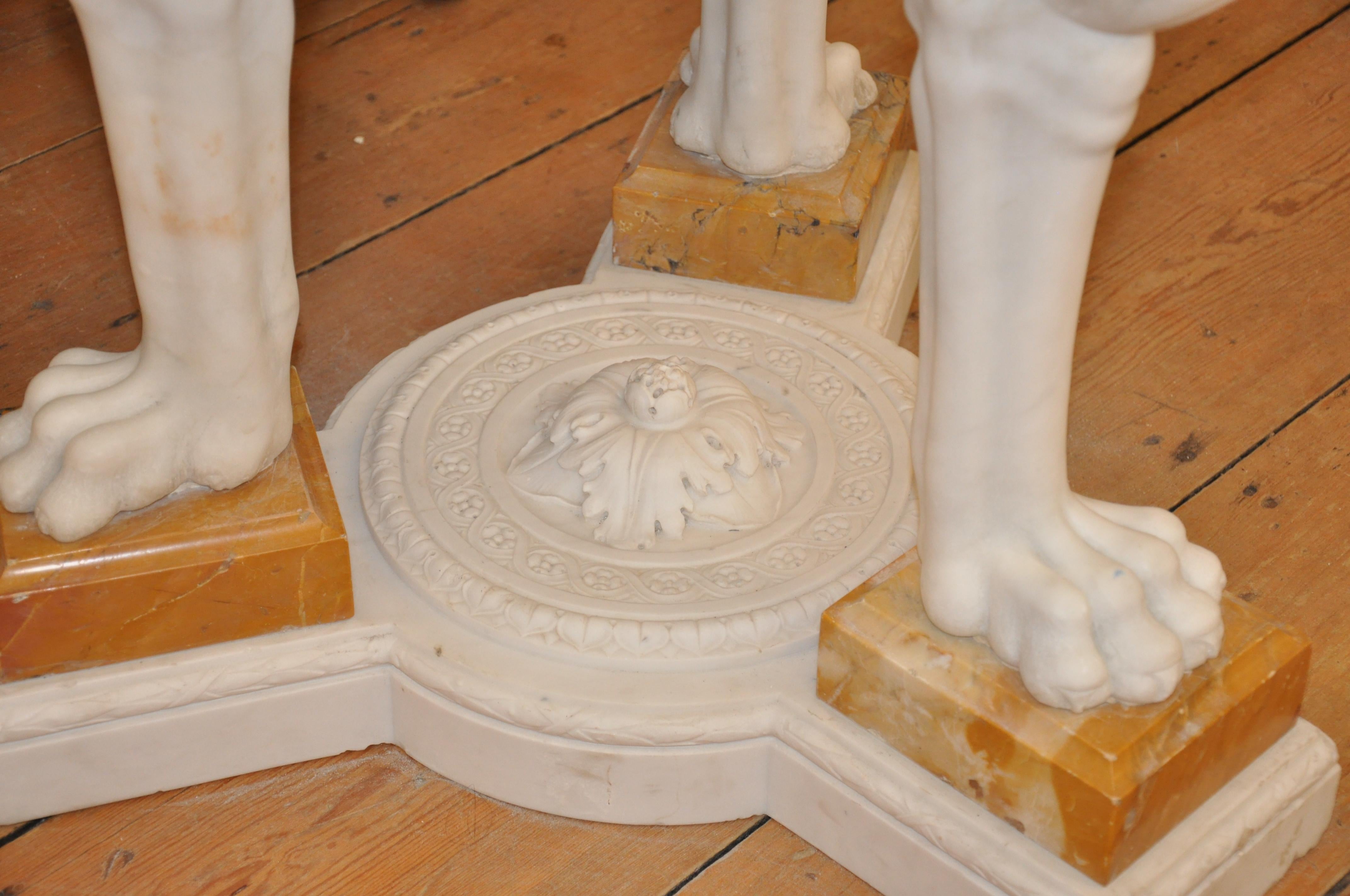 Italian Grand Tour Mid 19th Century Neoclassical Marble Gueridon For Sale
