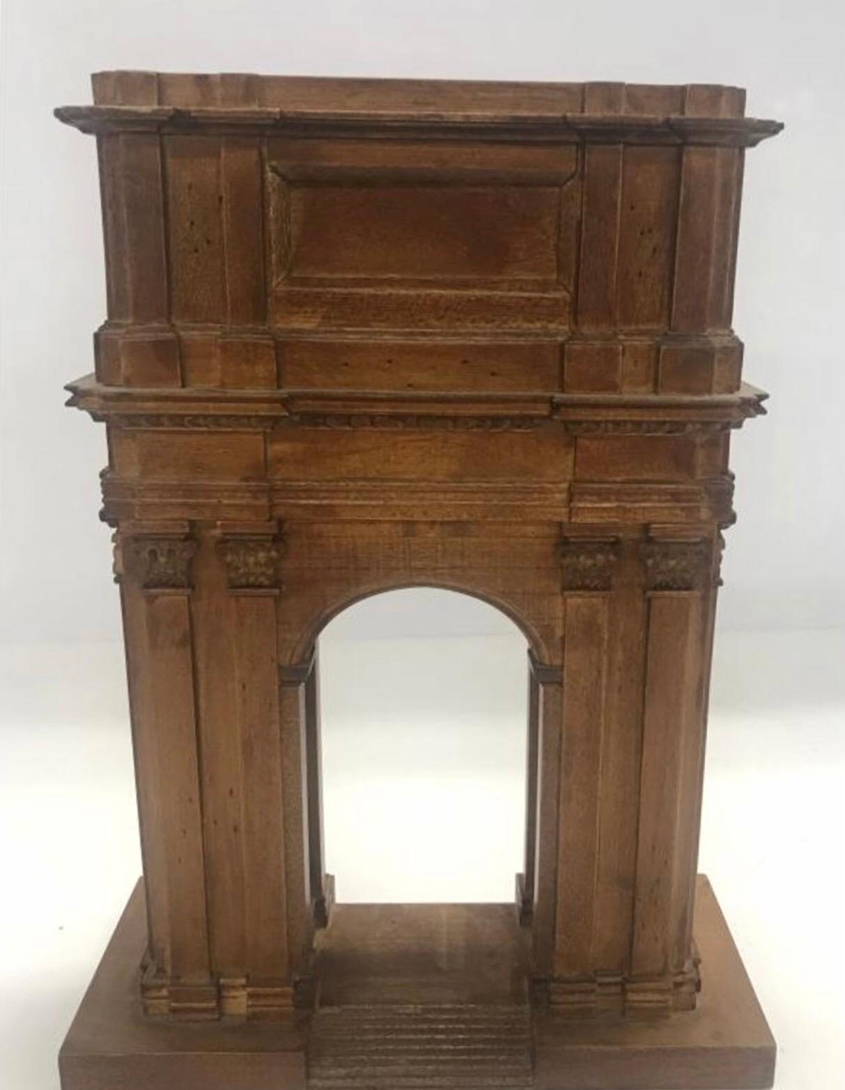 Grand Tour Model of a Boxwood Triumphal Arch, Italian, 19th Century In Good Condition In Spencertown, NY