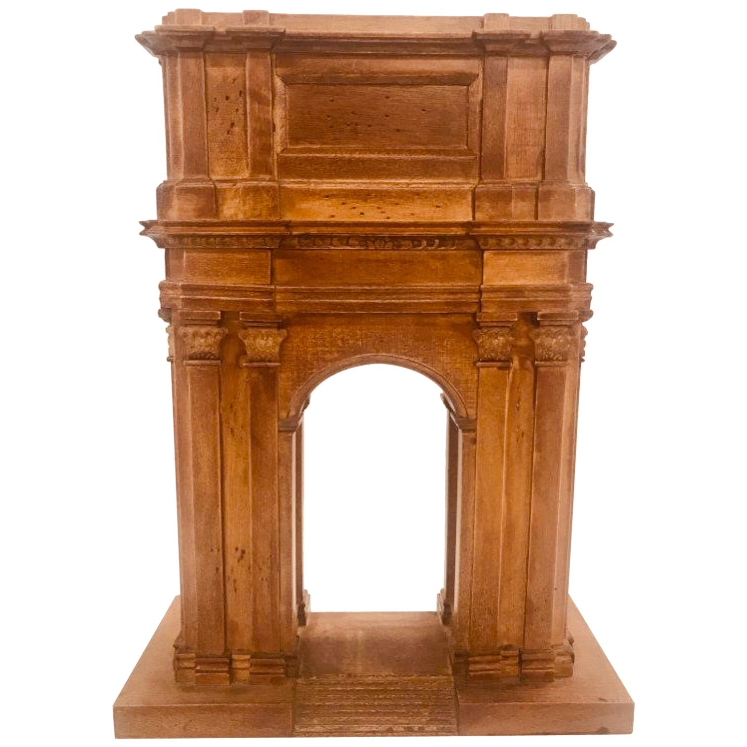 Grand Tour Model of a Boxwood Triumphal Arch, Italian, 19th Century