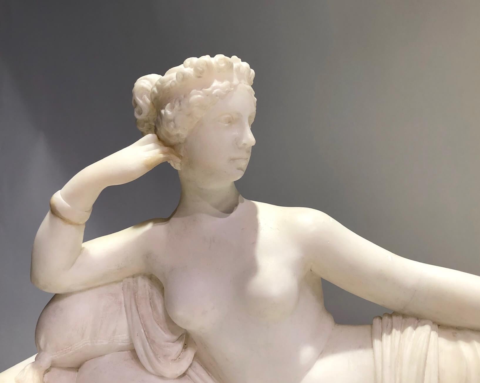 Hand-Carved Grand Tour Model of Pauline Borghese as Venus Victrix after Canova