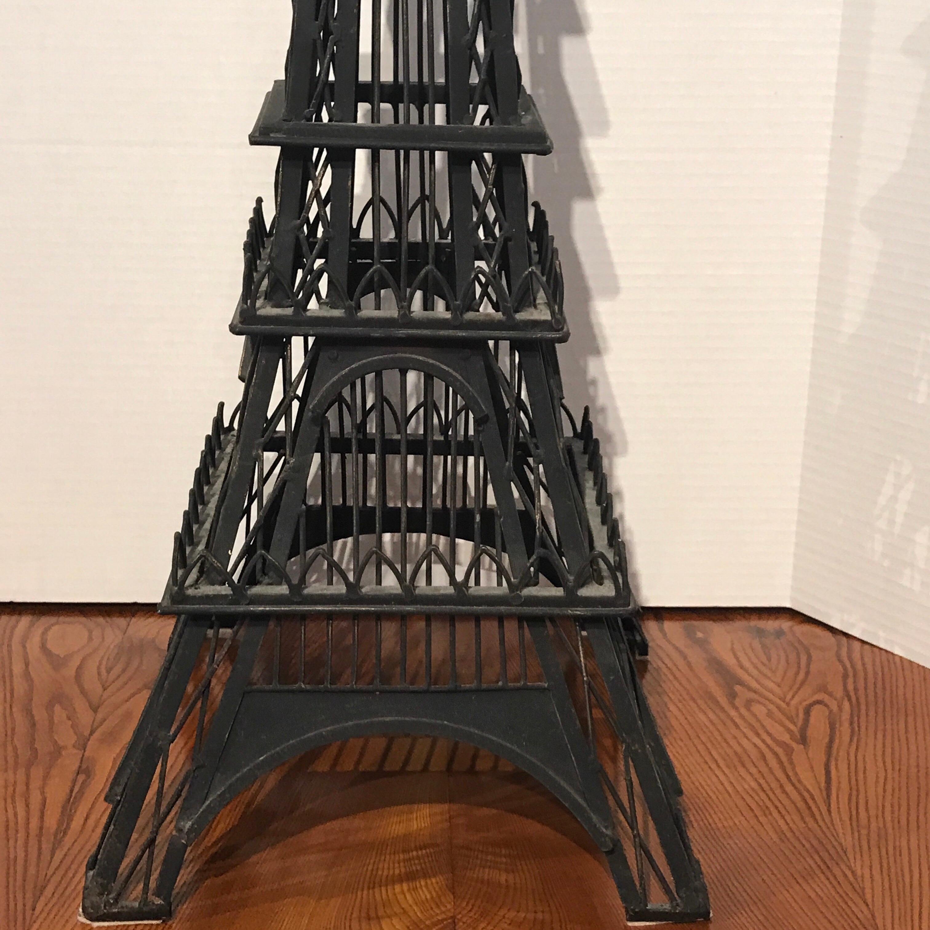 Grand Tour model of the Eiffel Tower, now as a lamp, newly wired. The architectural model stands 30