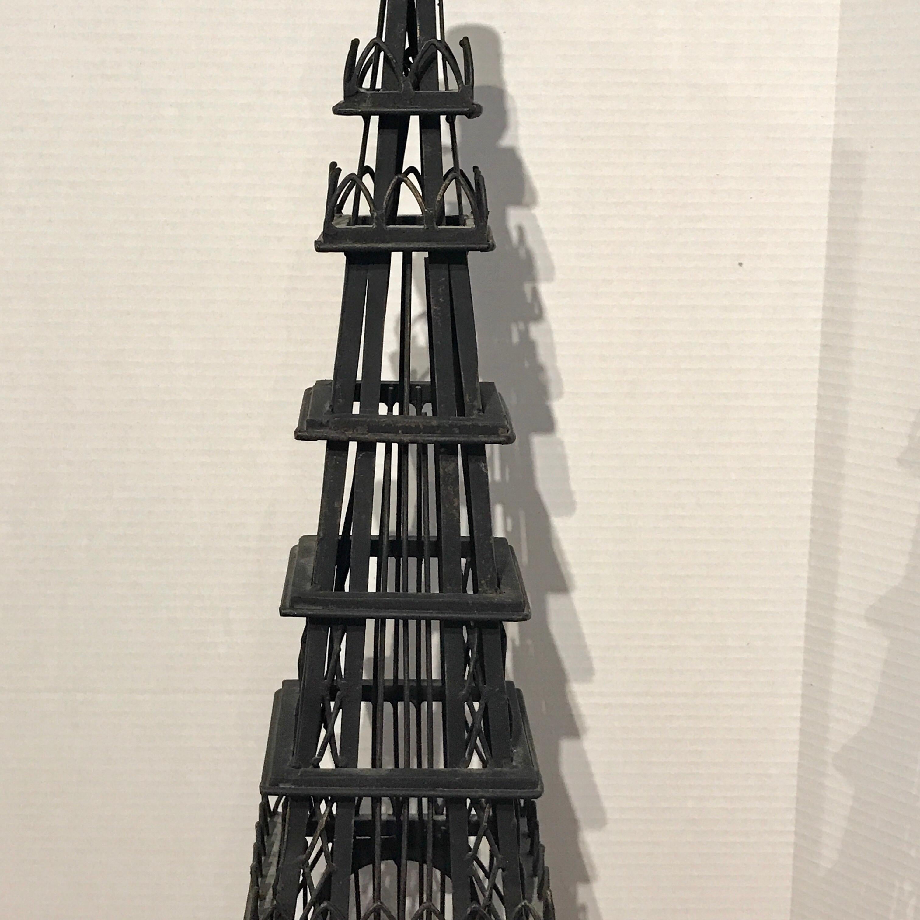 Painted Grand Tour Model of the Eiffel Tower, Now as a Lamp For Sale