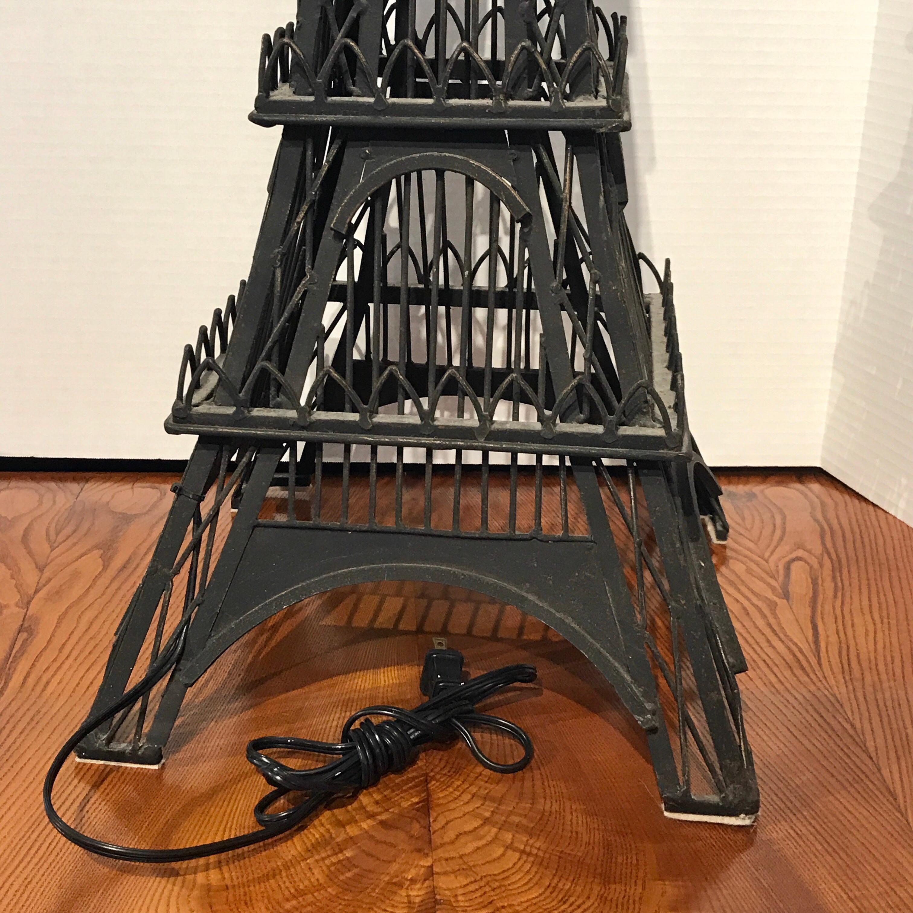 Wrought Iron Grand Tour Model of the Eiffel Tower, Now as a Lamp For Sale