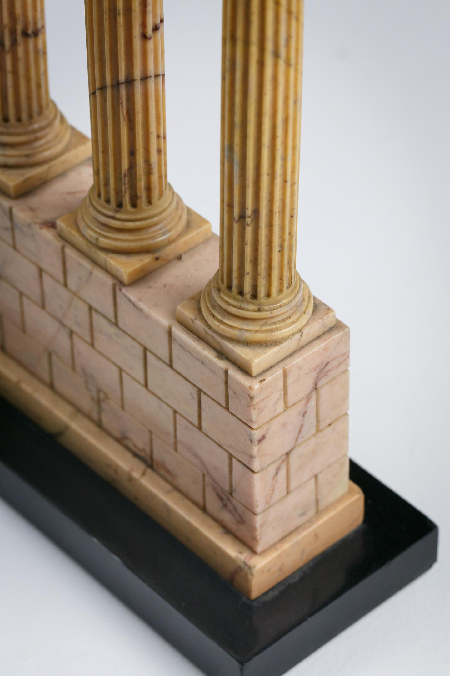 Grand Tour Model of the Temple of Caster and Pollux in Giallo Antico For Sale 4