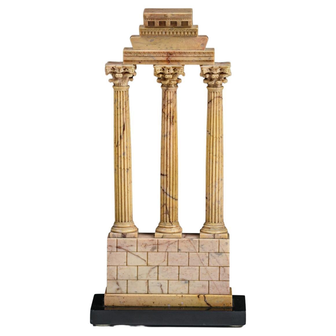 Grand Tour Model of the Temple of Caster and Pollux in Giallo Antico