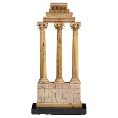 Antique Grand Tour Model of the Temple of Caster and Pollux in Giallo Antico