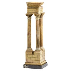 Antique Grand Tour Model of Tour Model of The Temple of Vespasian in Giallo Antico Marbl