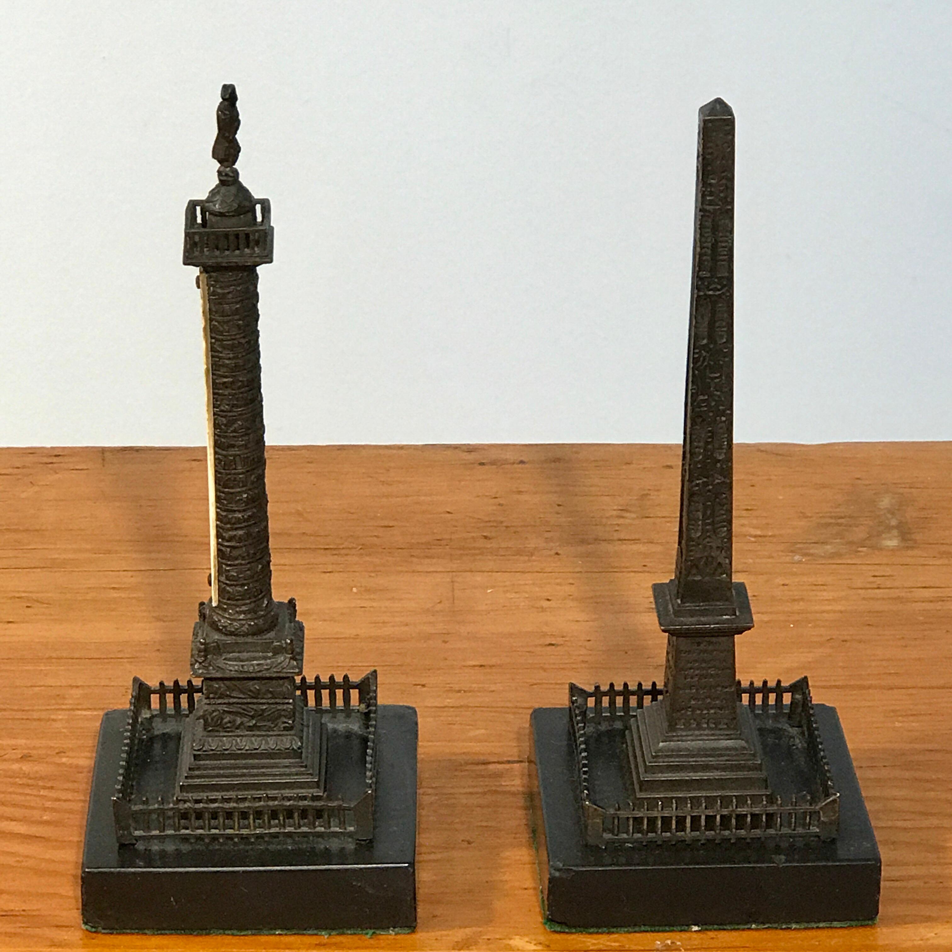 Grand Tour Models of Trajan's Column & Cleopatra's Needle, a Pair In Good Condition In West Palm Beach, FL