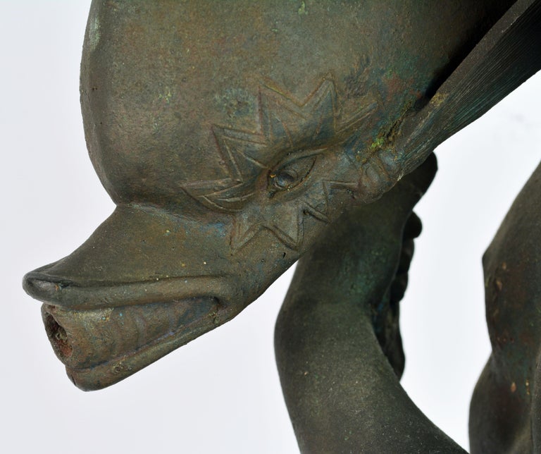 Grand Tour Neapolitan Bronze Fountainhead of the 'Amore Con Delfino' 11