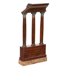 Grand Tour Neoclassic Mahogany Bronze Roman Ruins