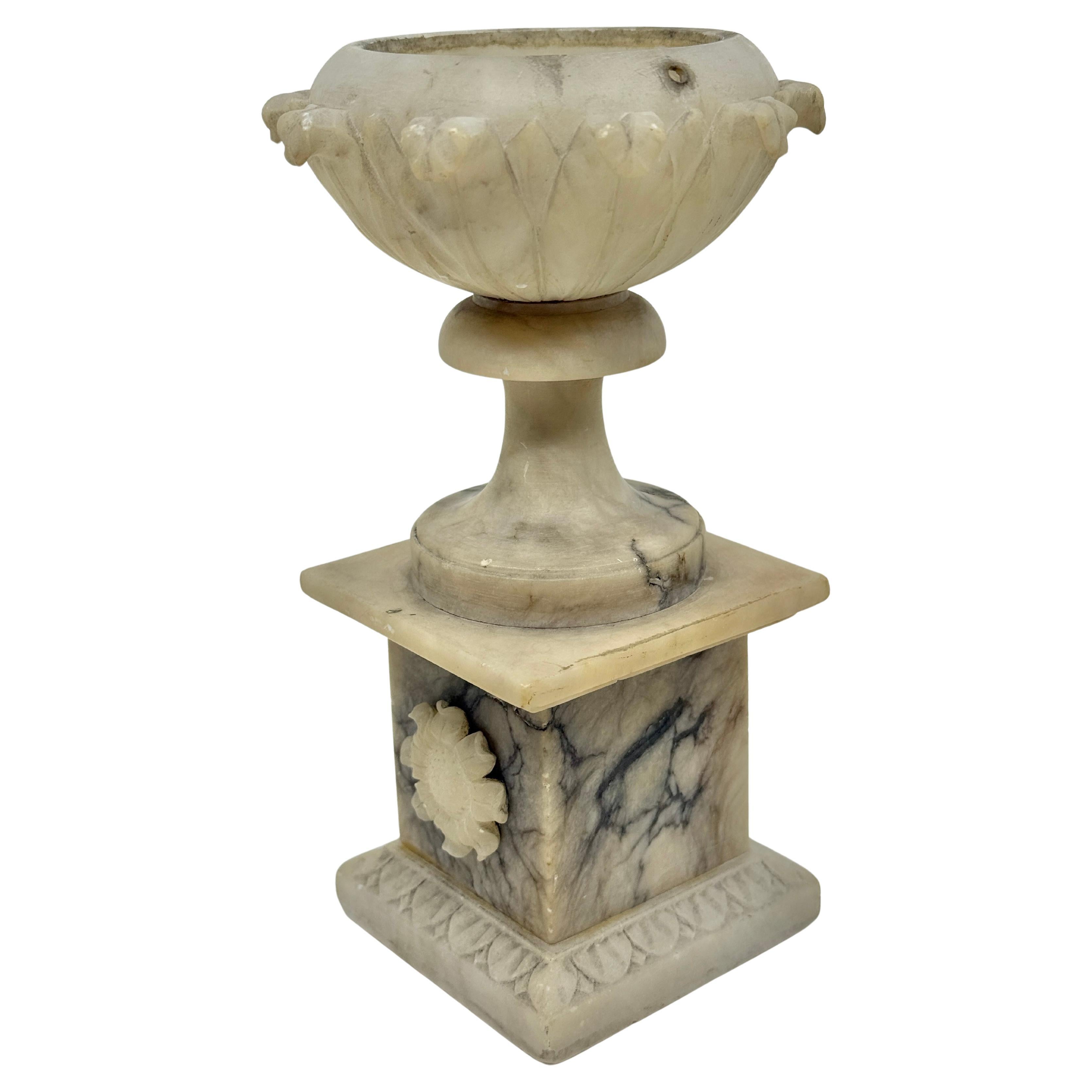 Grand Tour NeoClassical Alabaster Carved Urn