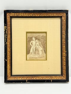 Grand Tour Neoclassical Allegorical Drawing on Paper, 19th Century