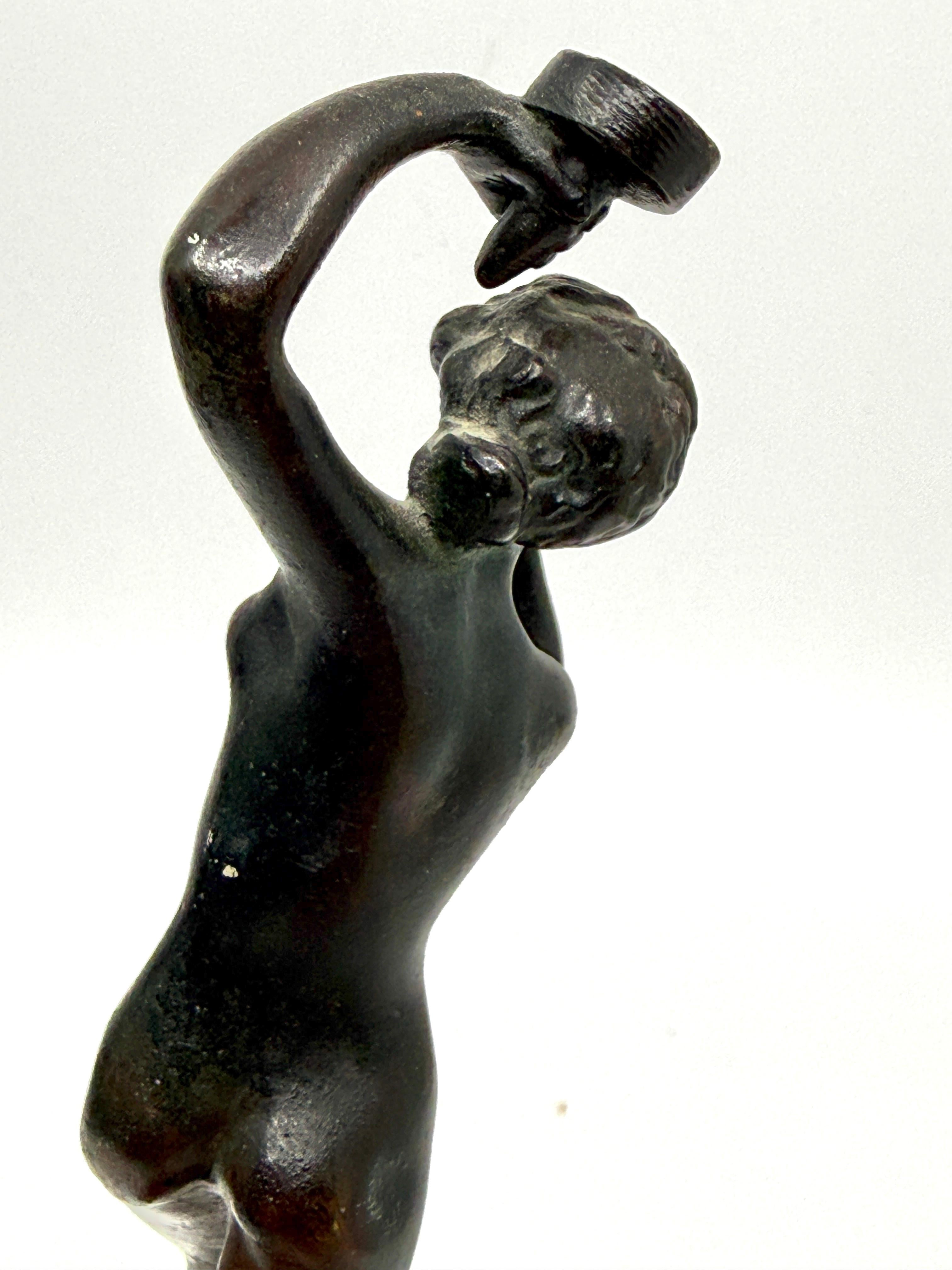 Grand Tour Neoclassical Minauture Bronze Mounted on Beautiful Rouge Marble Base For Sale 4