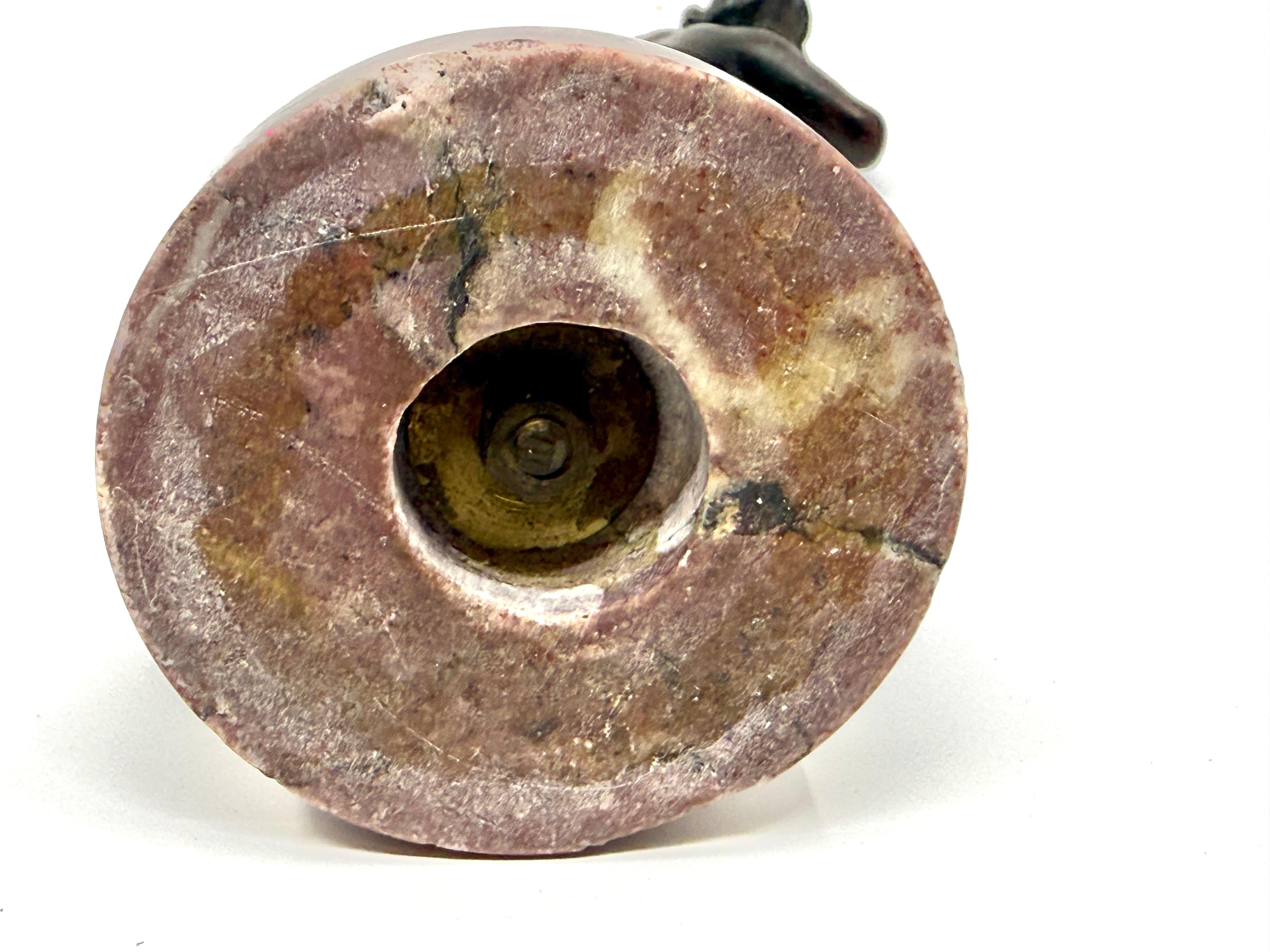 Grand Tour Neoclassical Minauture Bronze Mounted on Beautiful Rouge Marble Base For Sale 5