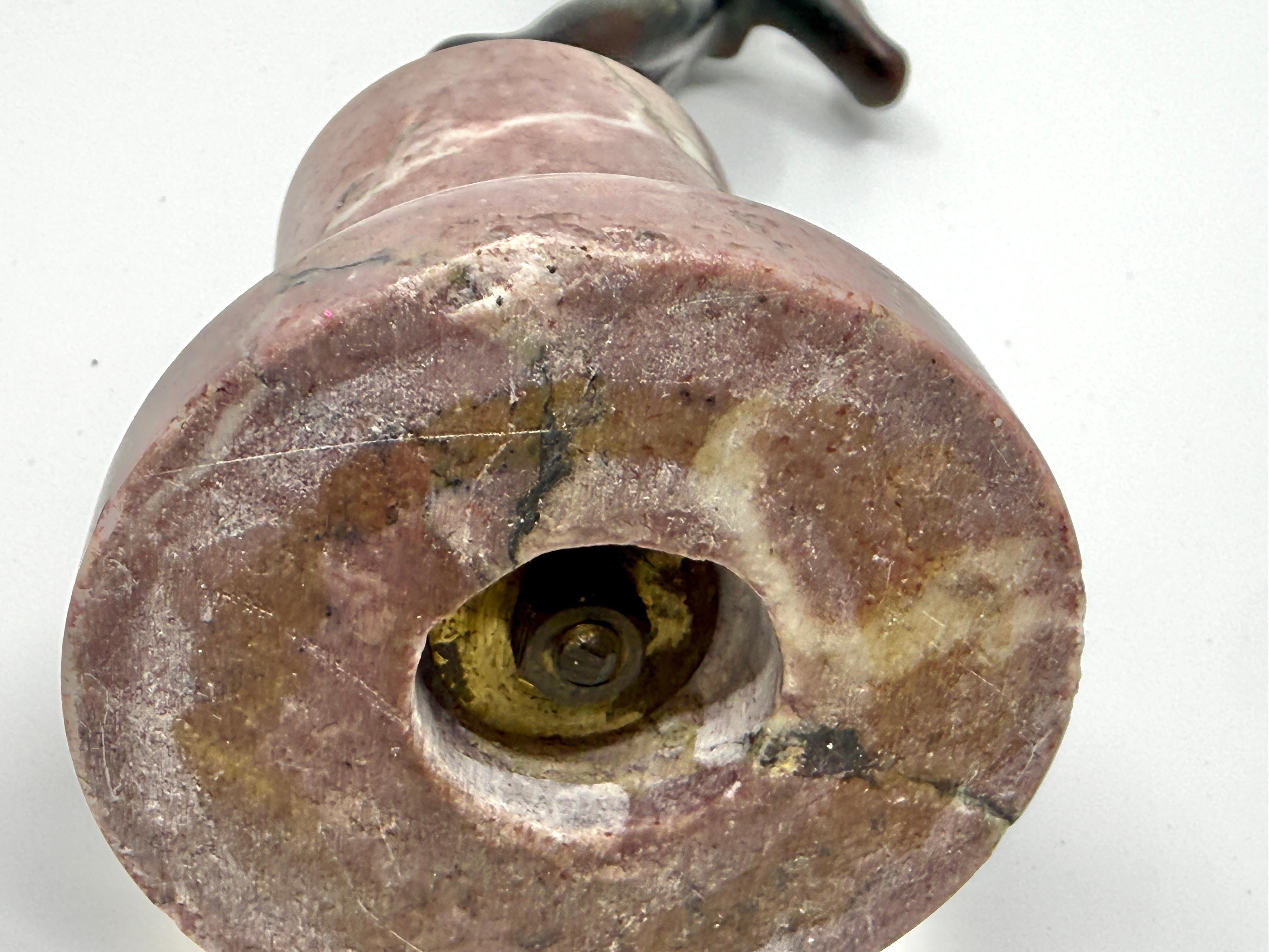 Grand Tour Neoclassical Minauture Bronze Mounted on Beautiful Rouge Marble Base For Sale 6