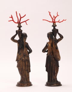 Grand Tour Neoclassical Pair of Bronze Sculptures, Italy 1850