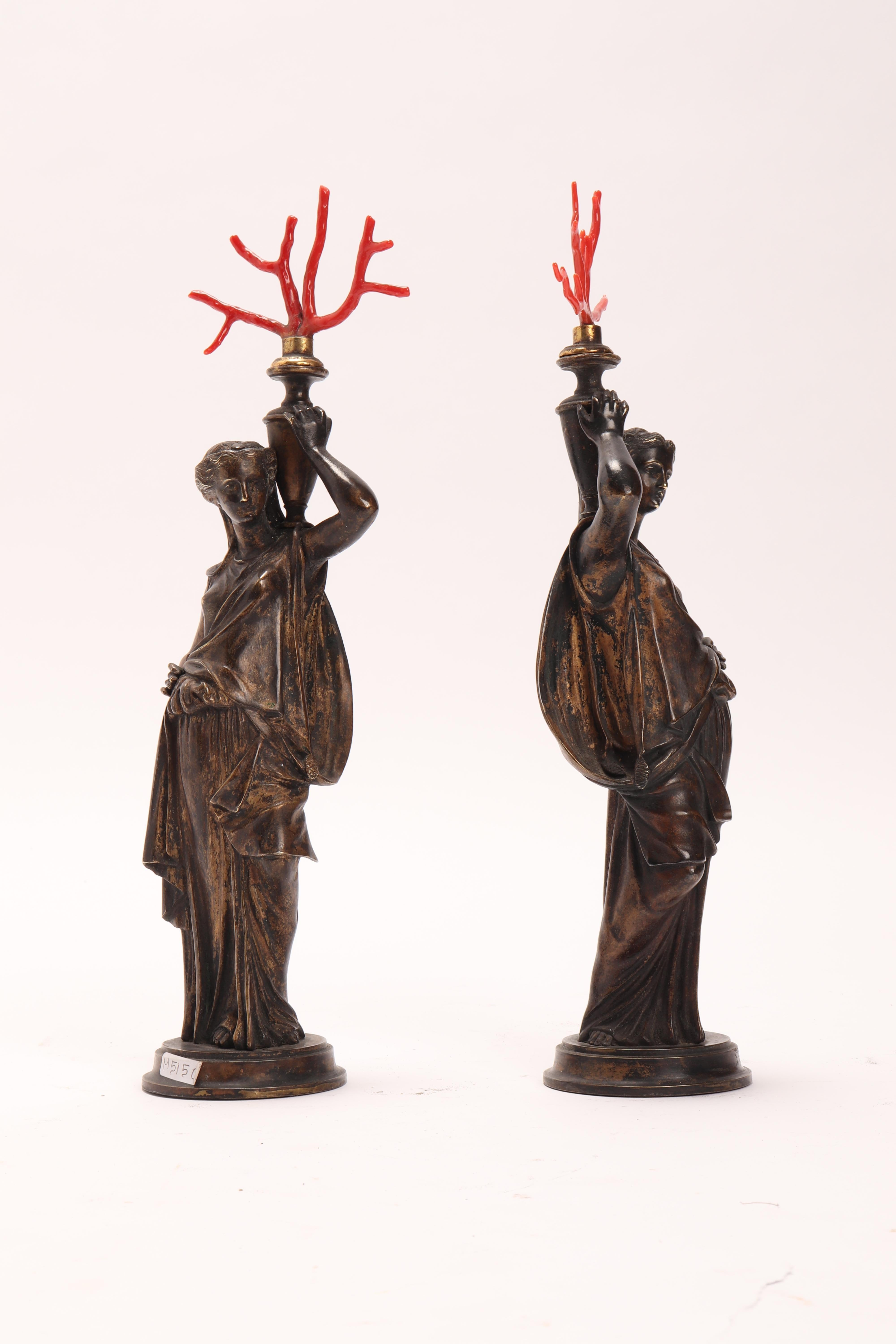 Grand Tour Neoclassical Pair of Bronze Sculptures, Italy, 1850 In Excellent Condition In Milan, IT