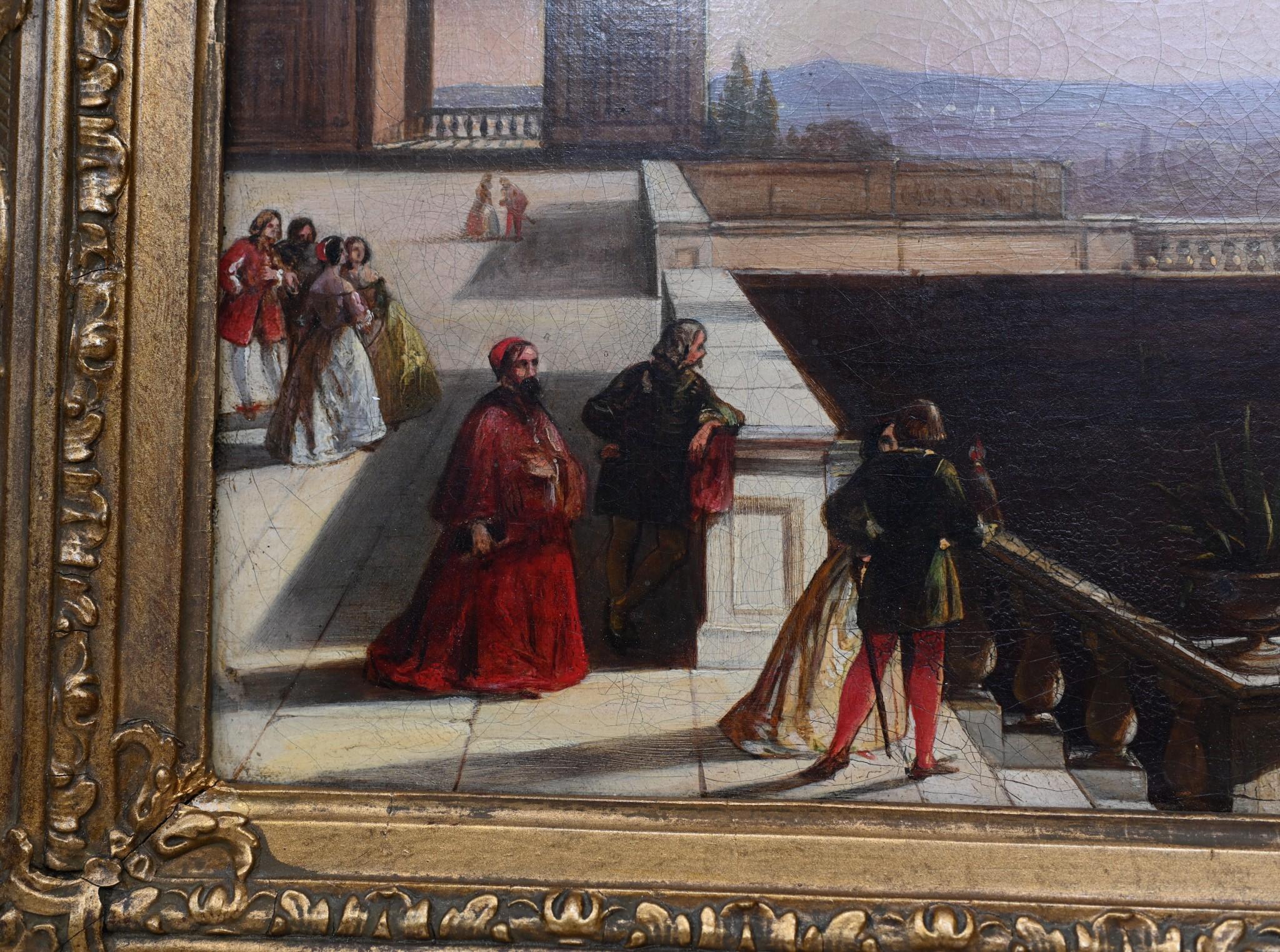 Grand Tour Oil Painting Gardens of the Villa Tuscan Landscape 1820 In Good Condition In Potters Bar, GB