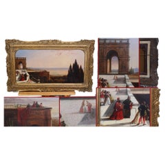 Grand Tour Oil Painting Gardens of the Villa Tuscan Landscape 1820