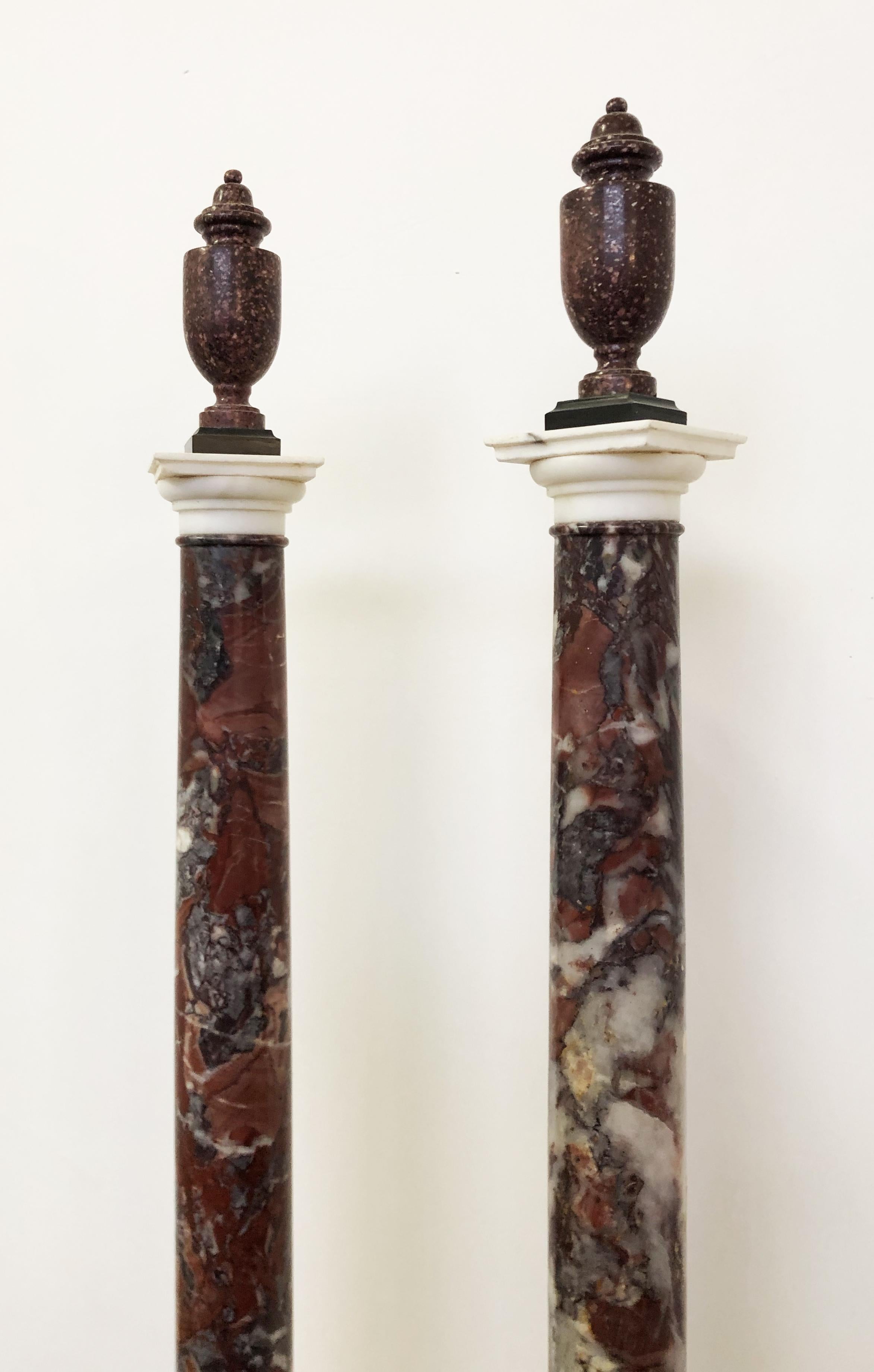 Grand Tour Pair of Rare and Precious Specimen Marble Red Breccia, Porphyry Black For Sale 13