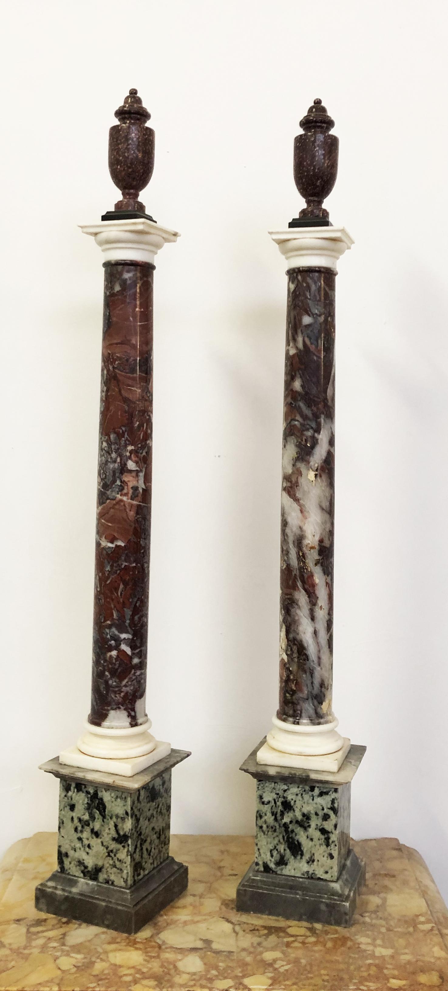 Grand Tour Pair of Rare and Precious Specimen Marble Red Breccia, Porphyry Black For Sale 3