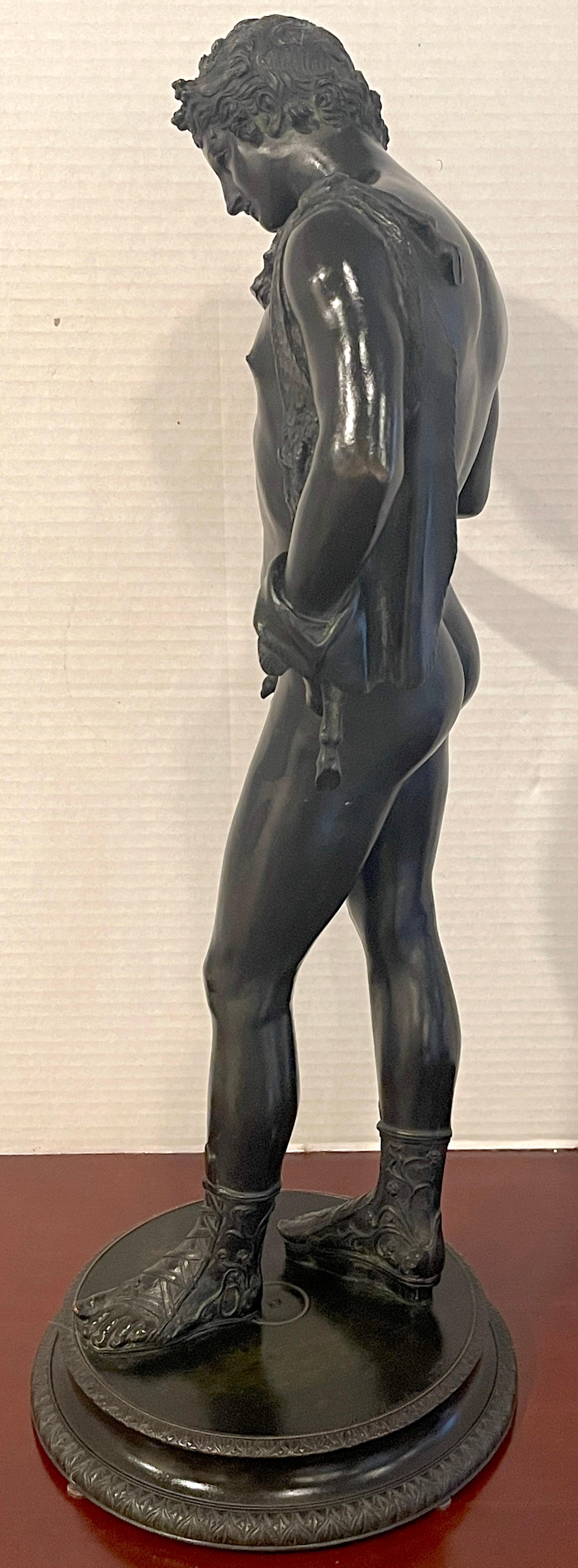Grand Tour Patinated Bronze Figure of Narcissus, Signed, M. Amodio Napoli For Sale 6