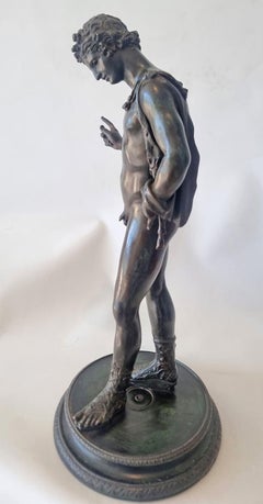Grand Tour Patinated bronze of Narcissus