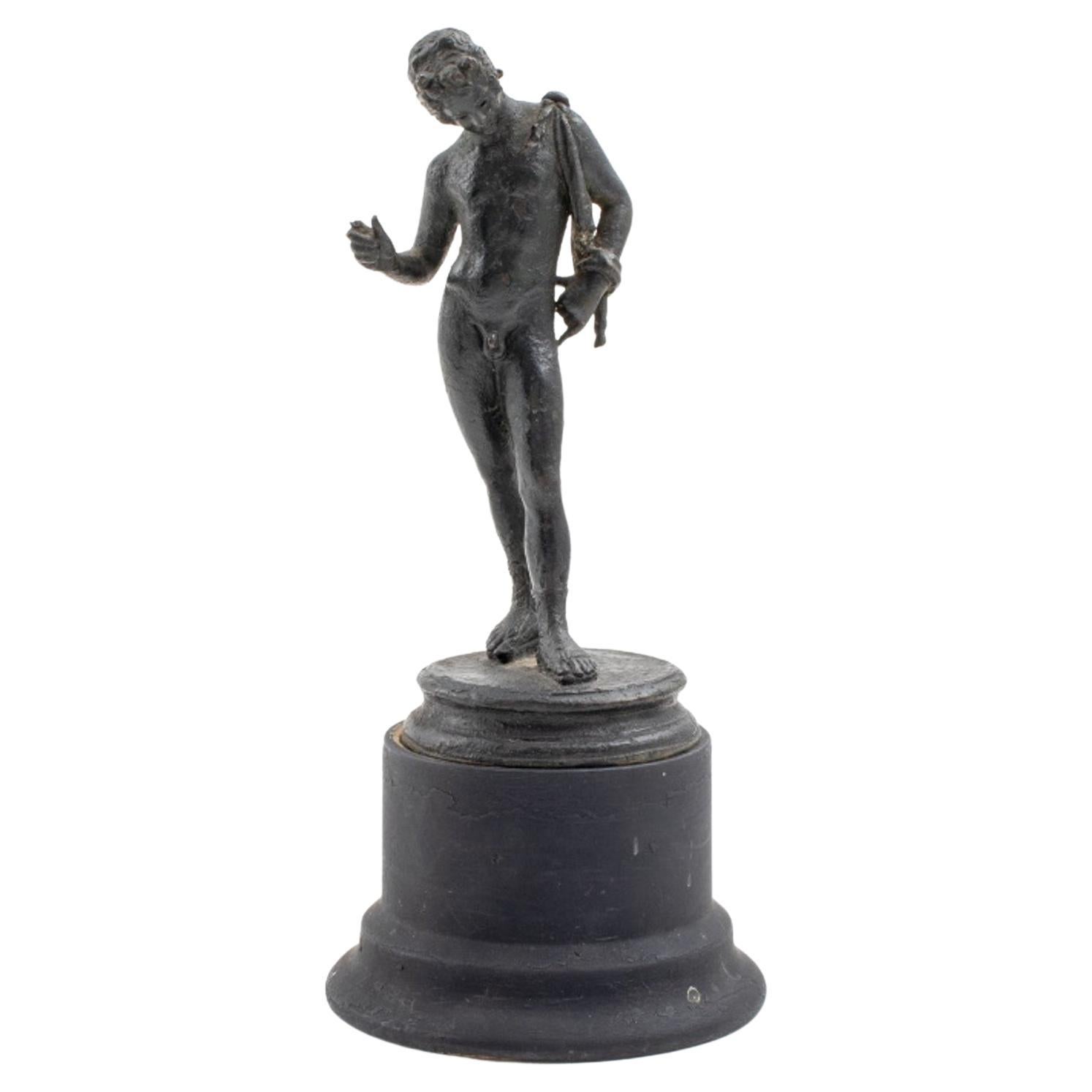Grand Tour Patinated Bronze Statue of Narcissus For Sale