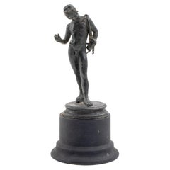 Vintage Grand Tour Patinated Bronze Statue of Narcissus