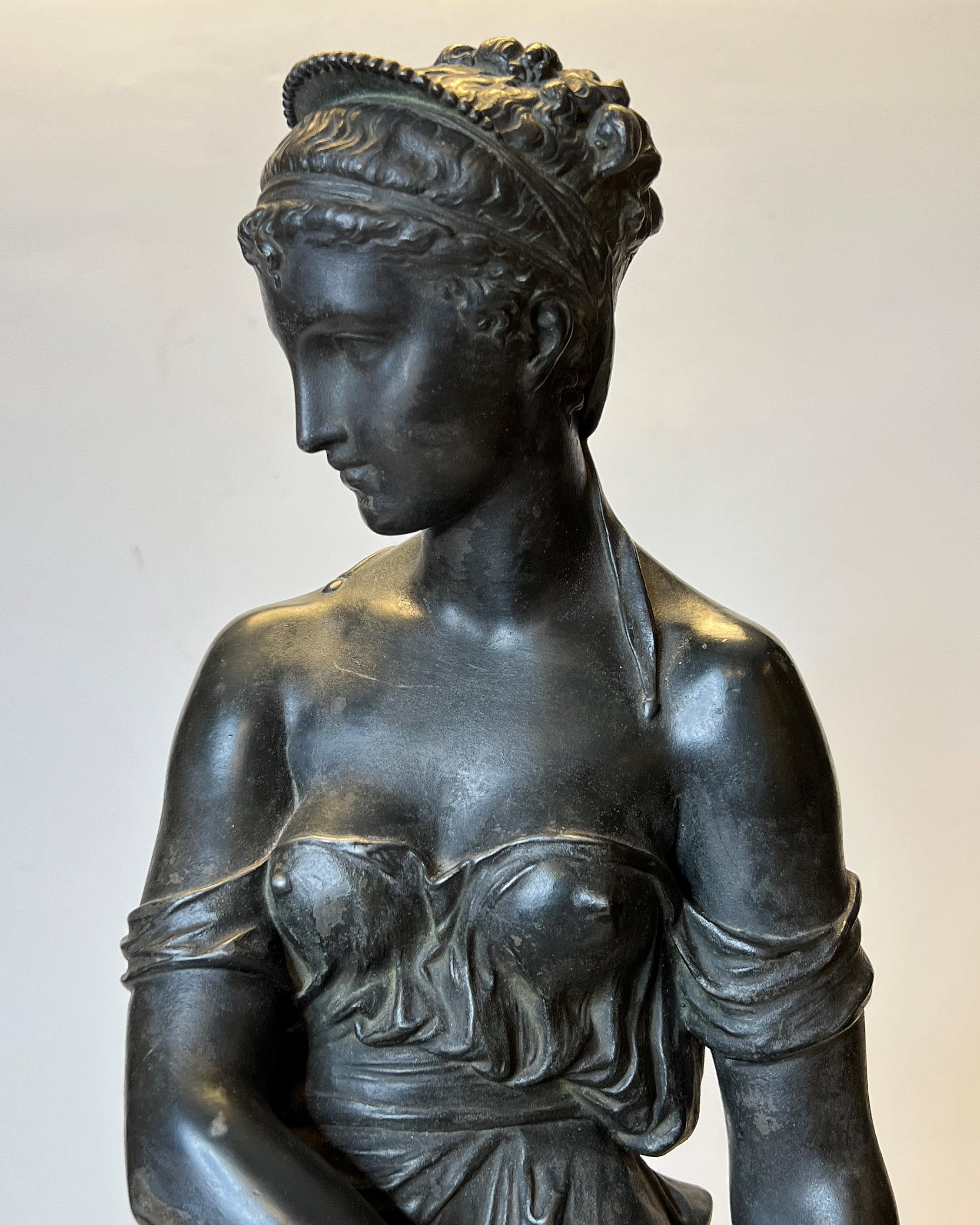 Grand Tour Patinated Metal Roman Female Figure 4