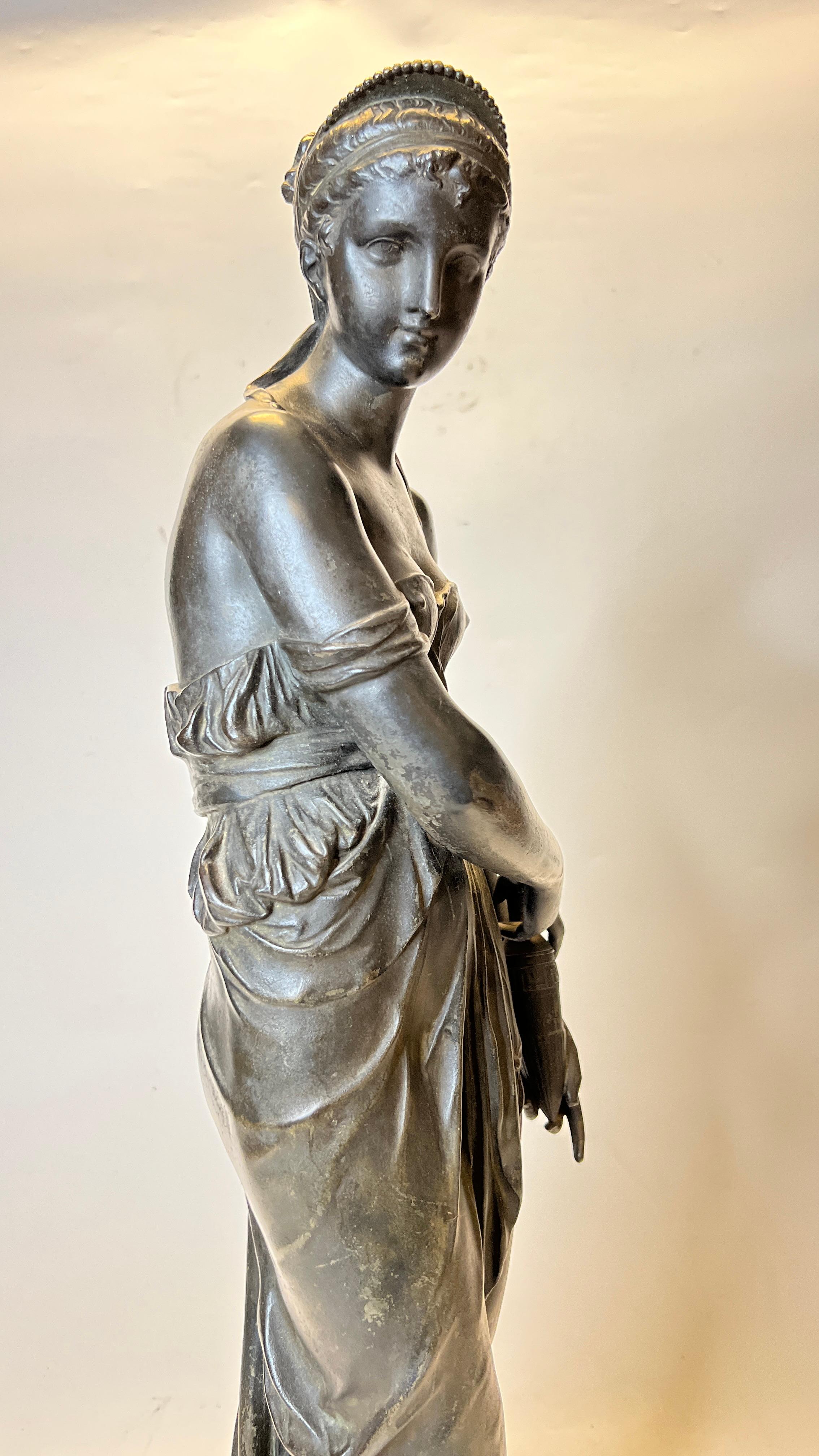 Grand Tour Patinated Metal Roman Female Figure 6