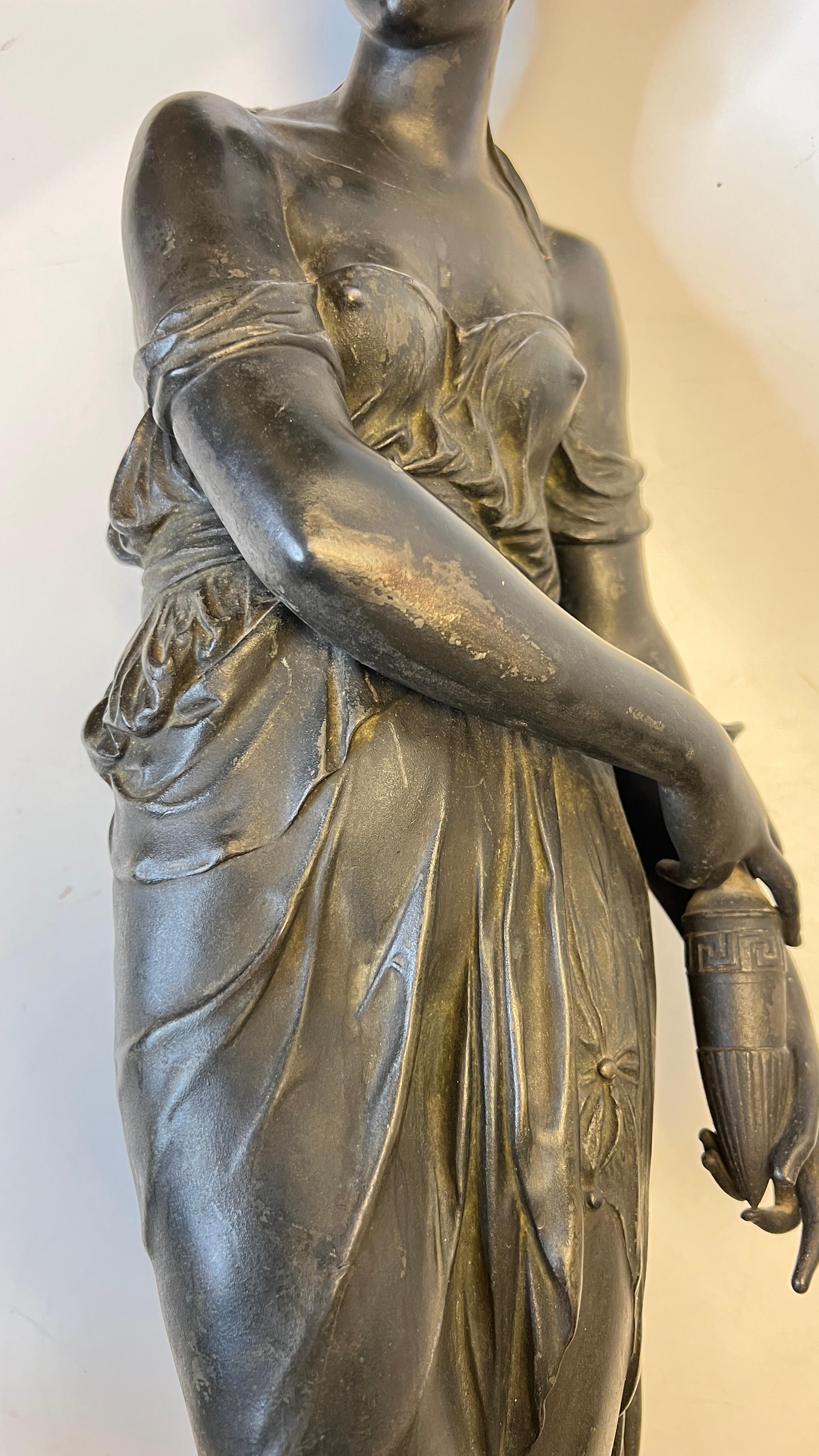 Grand Tour Patinated Metal Roman Female Figure 7
