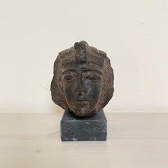 Grand Tour Pharaoh Stone Head, Hand Carved, Tourist Souvenir, Around 1920