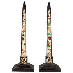 Grand Tour Pietra Dura Stone Obelisks