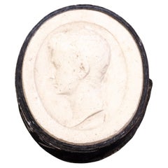 Grand Tour Plaster Cameo Intaglio 19th Century Portrait