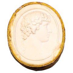 Grand Tour Plaster Cameo Intaglio 19th Century Portrait