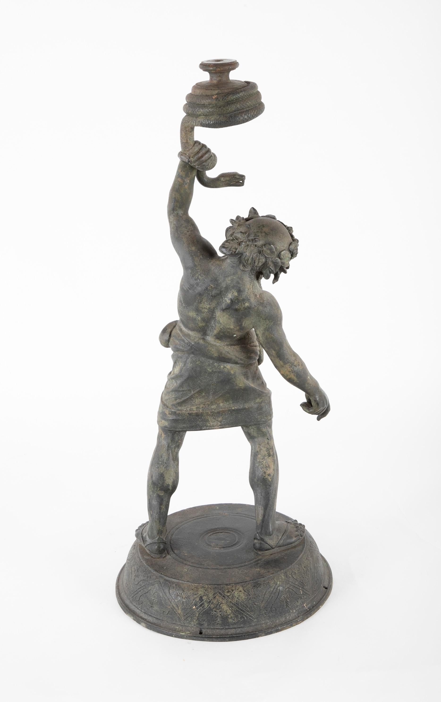 Grand Tour Pompeii Bronze of Silenus, Greek God of Wine For Sale 1