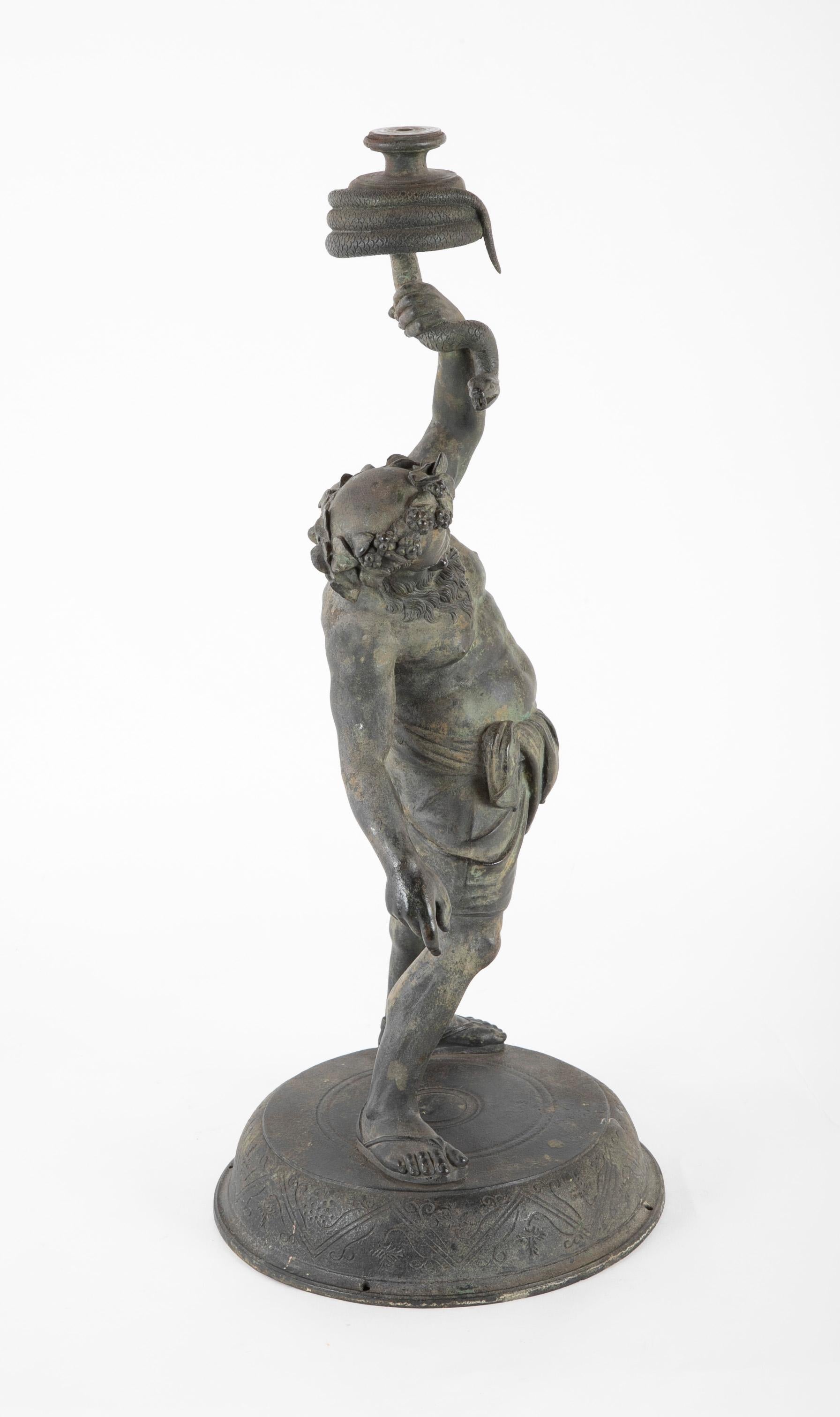 19th Century Grand Tour Pompeii Bronze of Silenus, Greek God of Wine For Sale