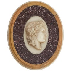 Grand Tour Porphyry, Yellow and White Marble Paperweight, Italian, late 19th C. 