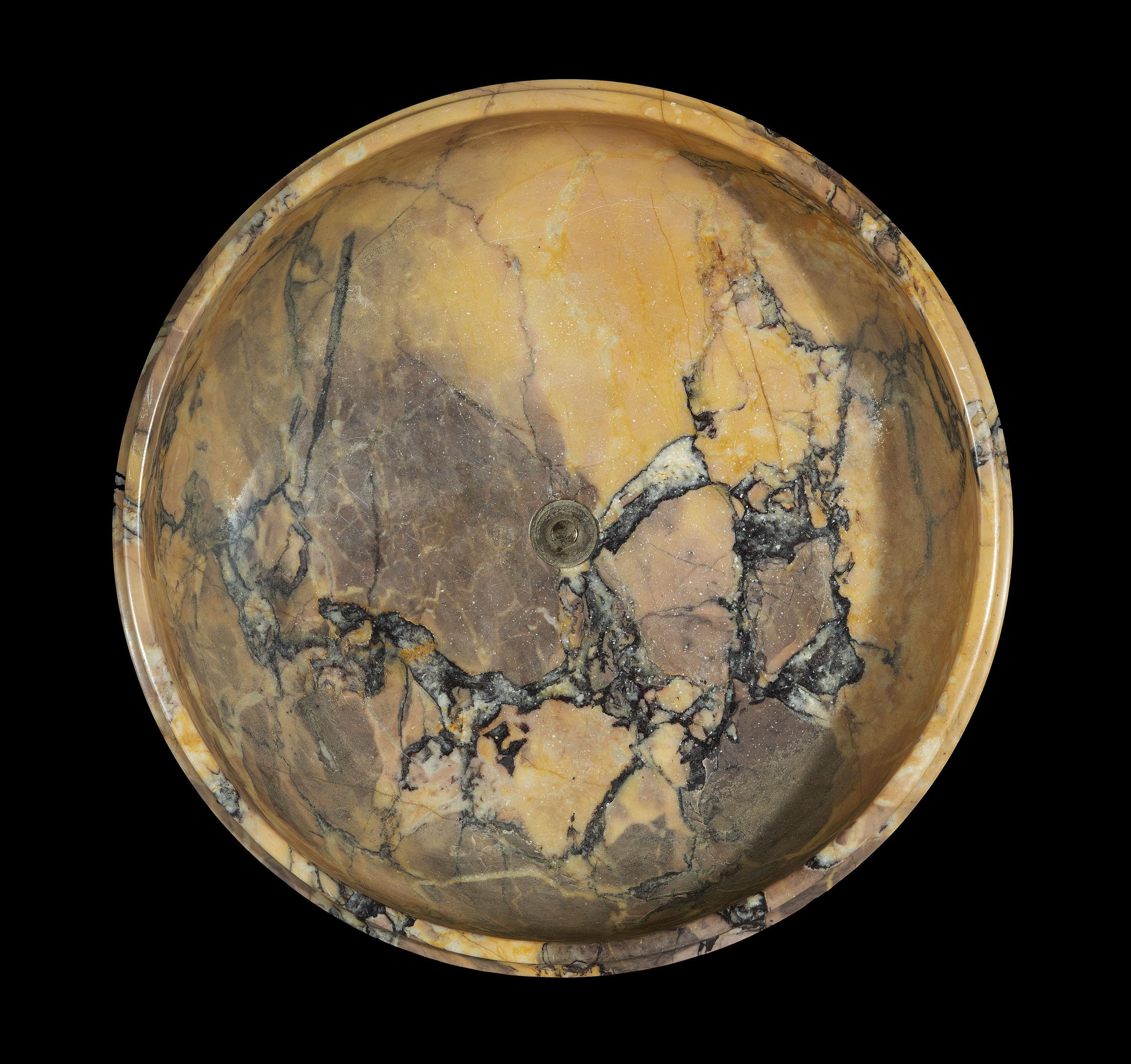 Italian Grand Tour Regency Period 19th Century Sienna Brocatelle Marble Tazza For Sale