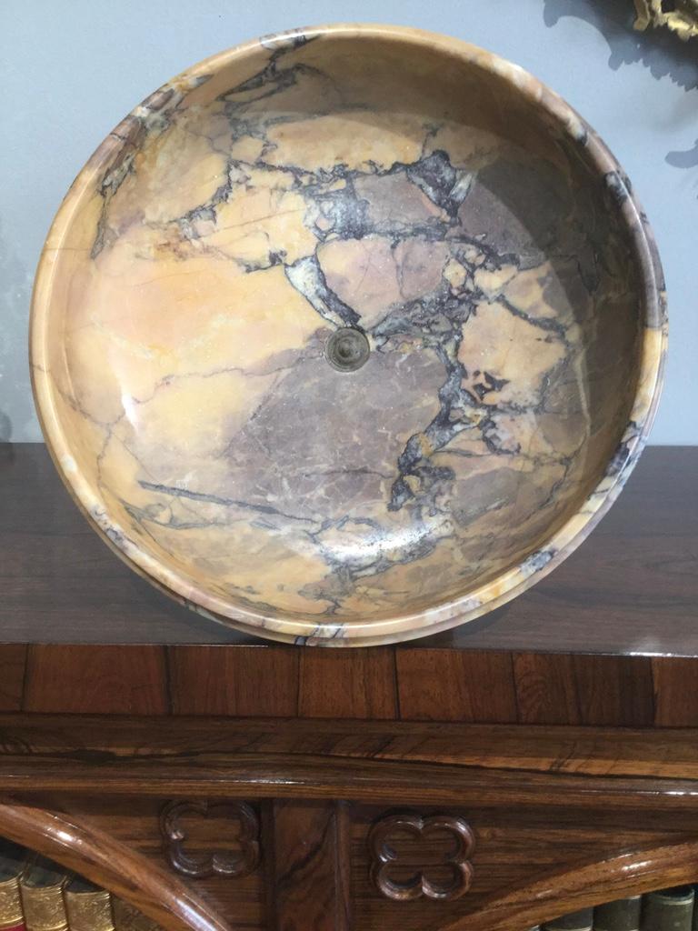 Grand Tour Regency Period 19th Century Sienna Brocatelle Marble Tazza For Sale 2