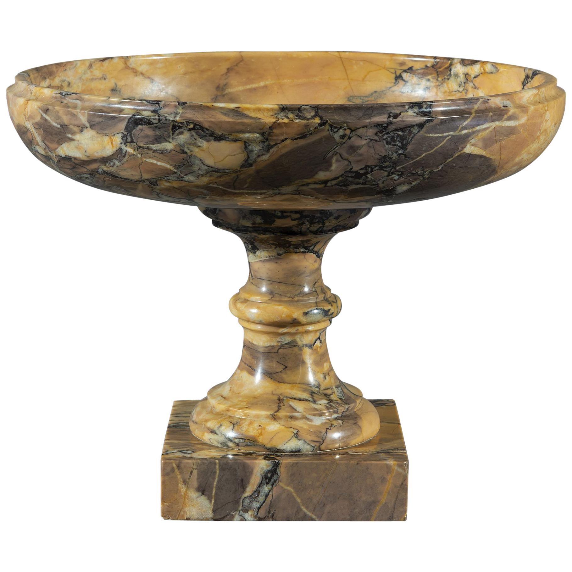 Grand Tour Regency Period 19th Century Sienna Brocatelle Marble Tazza For Sale