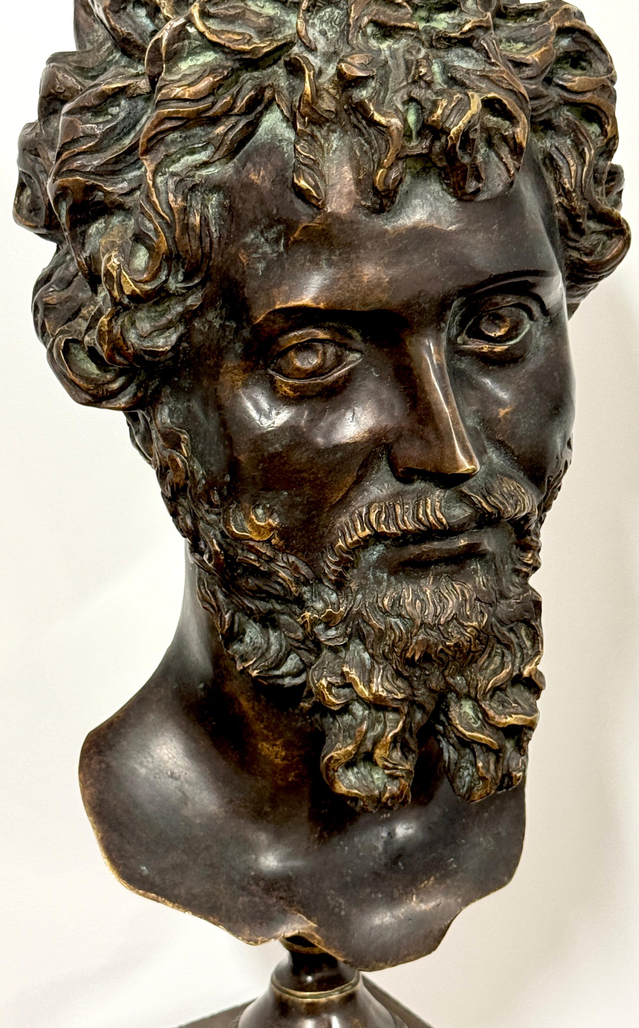 Europeo Busto in bronzo di un uomo in stile Grand Tour Roamn in vendita