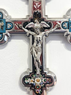 Grand Tour Roman Micromosaic Crucifix, Italy, c. 1900