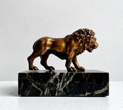 Grand Tour Sculpture of a Lion on Marble Base